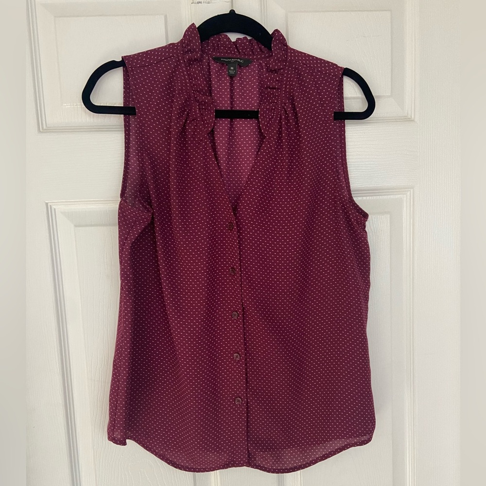 Banana Republic burgundy sleeveless top